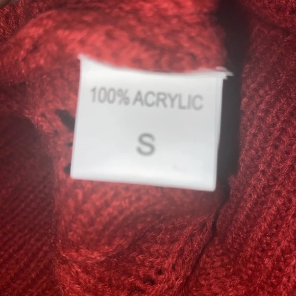 Women’s V-Neck Red Long Sleeve Pullover Sweater Lightweight Knit Size Small - Picture 7 of 11